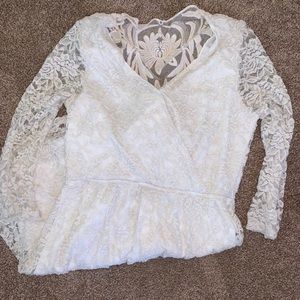 L Charlotte Russe White Lace Dress -ADORABLE!💕